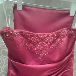 David's Bridal maroon formal dress